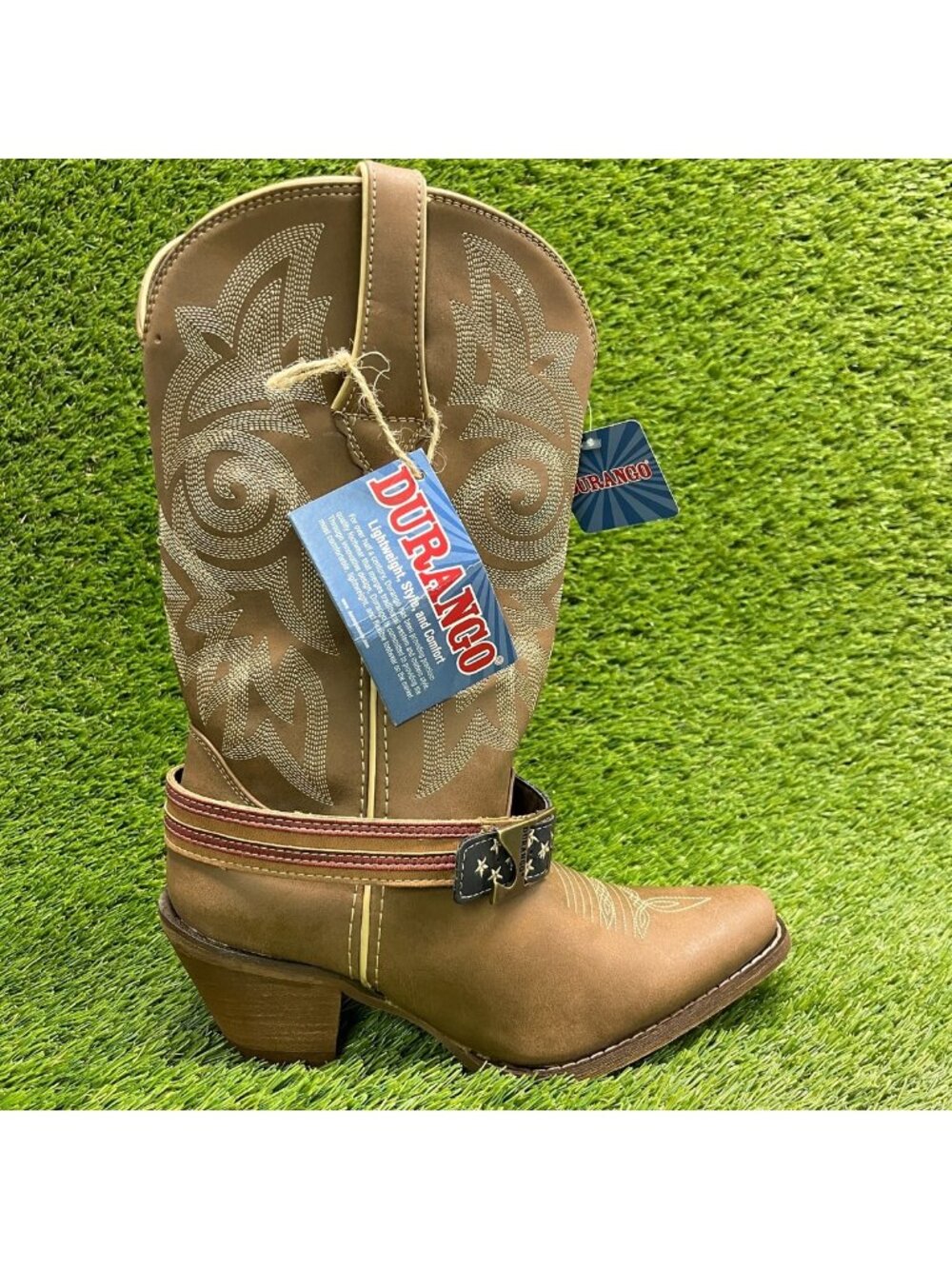 Durango Crush 12" Womens Size 8 Brown Cowgirl Western Snip Toe Fashion Boots